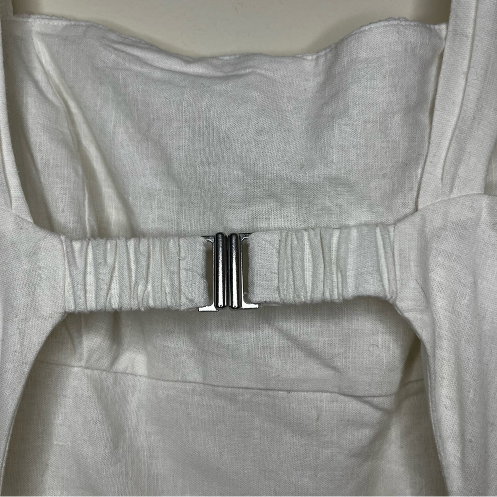 H&M Floral Midi Dress - White with Multicolor Floral Print - Picture 11 of 12